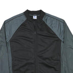 STARTER Mens Black & Grey Bomber Jacket L Polyester Blend Zip Casual Sportswear