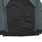 STARTER Mens Black & Grey Bomber Jacket L Polyester Blend Zip Casual Sportswear