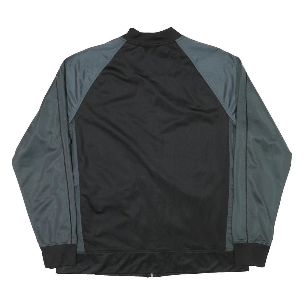 STARTER Mens Black & Grey Bomber Jacket L Polyester Blend Zip Casual Sportswear