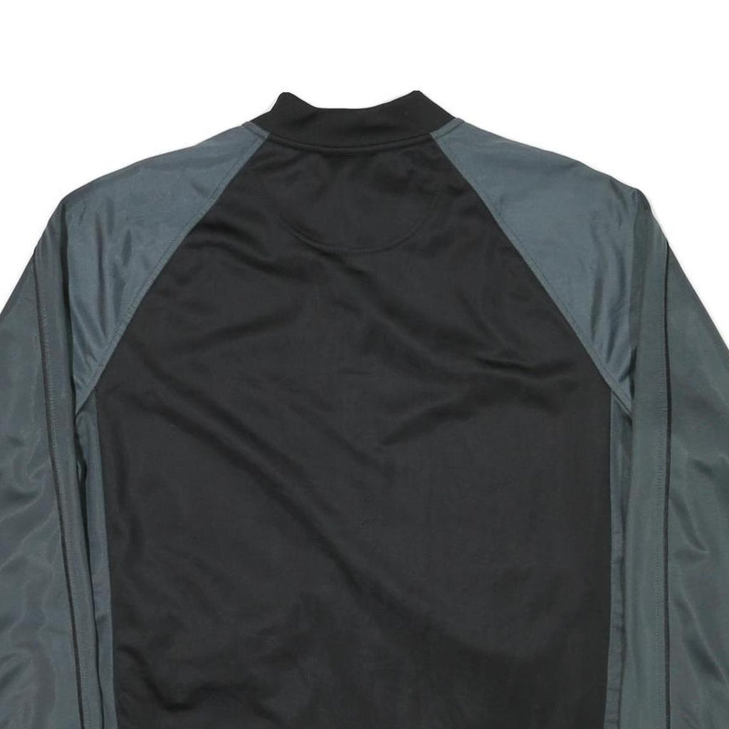 STARTER Mens Black & Grey Bomber Jacket L Polyester Blend Zip Casual Sportswear