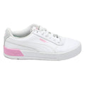 PUMA Carina Womens Lace-Up Trainers White & Pink Leather UK 4.5 Stylish Casual