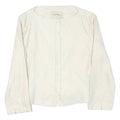 EMPORIO ARMANI Womens White Button Jacket M Polyester Blend Plain Clean Design