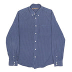 BEN SHERMAN Mens Blue Check Shirt S Button-Down Collar Long Sleeve Cotton