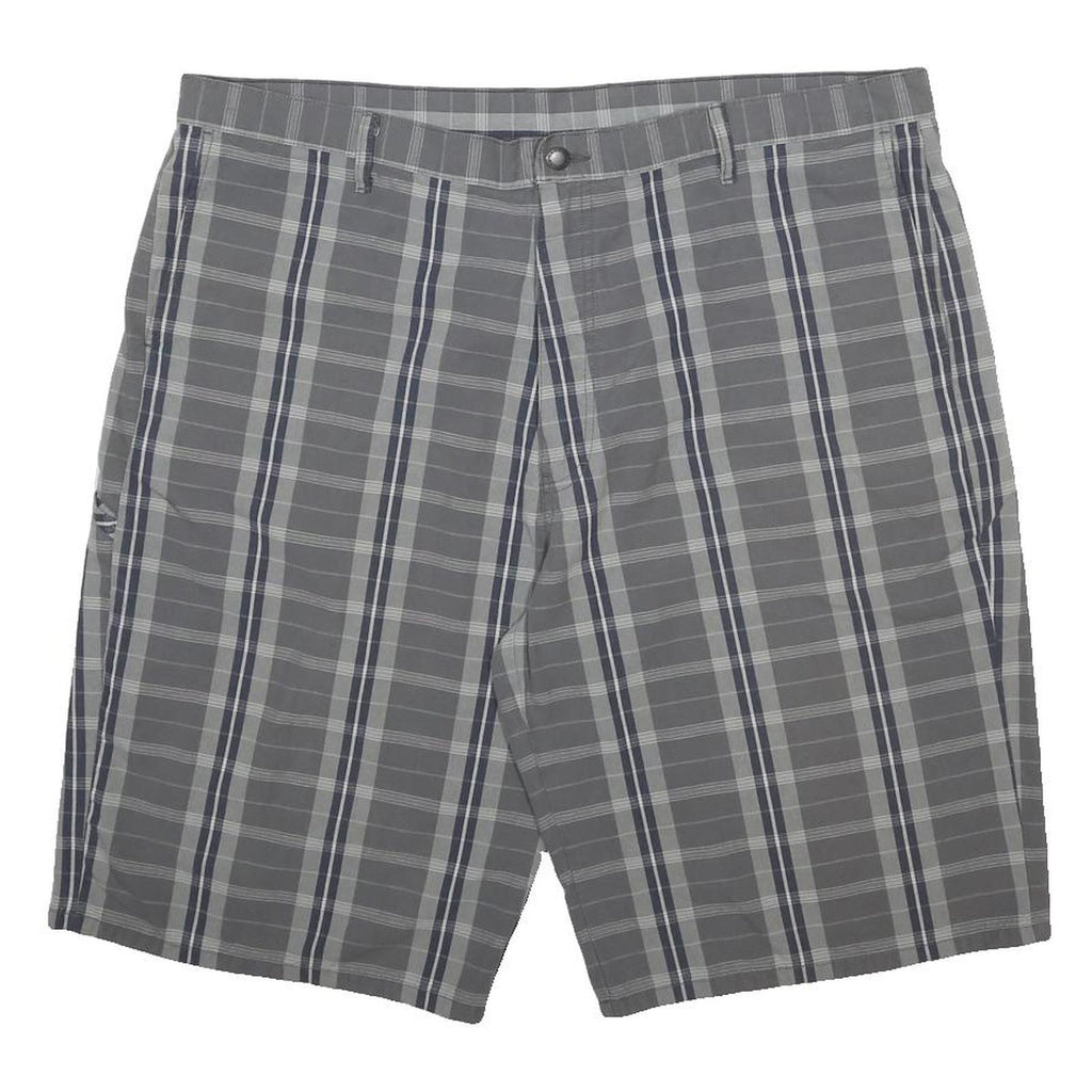 DICKIES Mens Grey Check Casual Shorts 2XL W42 Cotton Blend Button Closure
