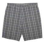 DICKIES Mens Grey Check Casual Shorts 2XL W42 Cotton Blend Button Closure