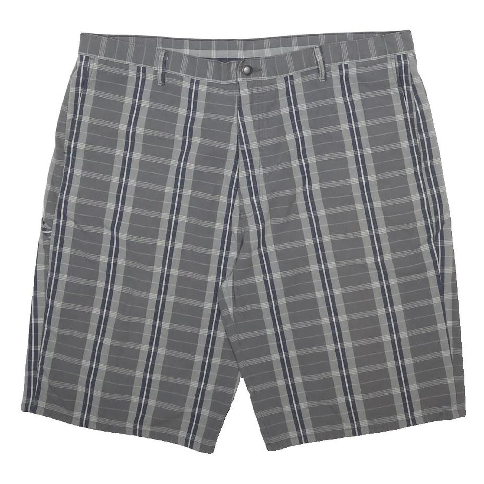 DICKIES Mens Grey Check Casual Shorts 2XL W42 Cotton Blend Button Closure