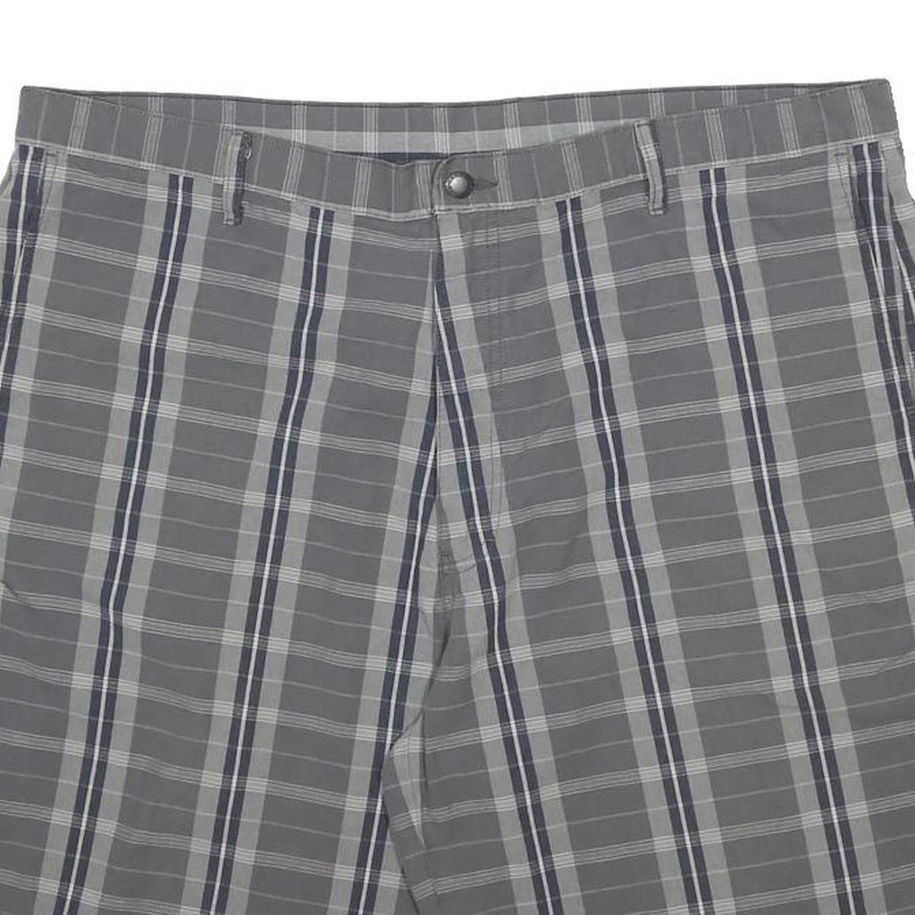 DICKIES Mens Grey Check Casual Shorts 2XL W42 Cotton Blend Button Closure