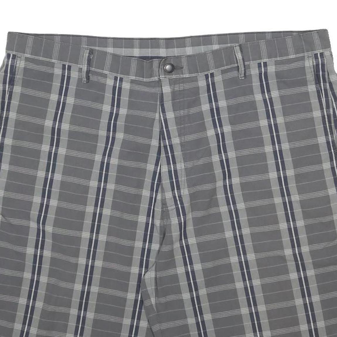 DICKIES Mens Grey Check Casual Shorts 2XL W42 Cotton Blend Button Closure