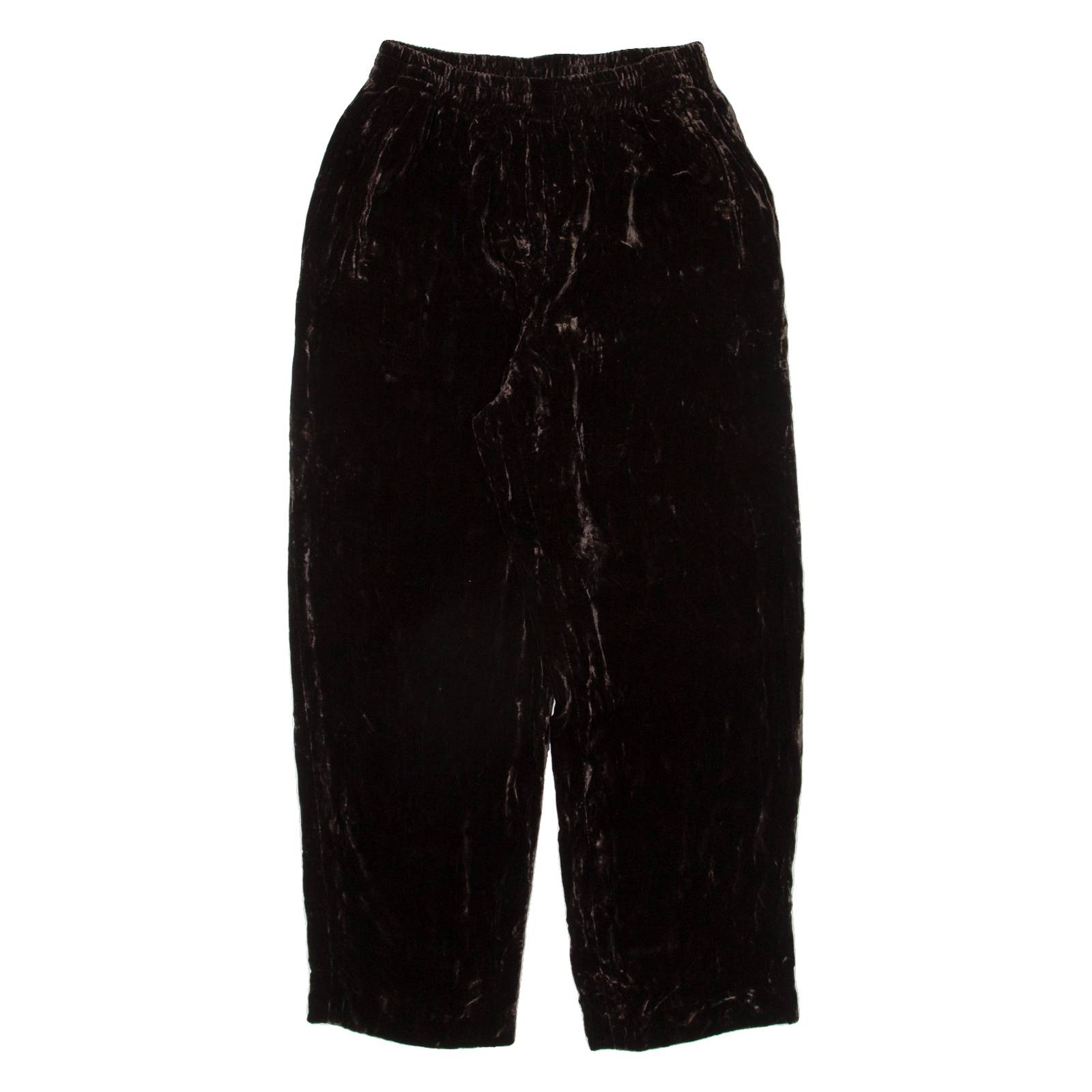 DANA BUCHMAN Womens Velvet Trousers Brown Relaxed Straight Silk W23 L24