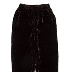 DANA BUCHMAN Womens Velvet Trousers Brown Relaxed Straight Silk W23 L24