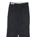 DICKIES Mens Black Cotton Blend Regular Fit Button Closure Trousers W34 L31