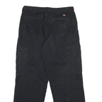 DICKIES Mens Black Cotton Blend Regular Fit Button Closure Trousers W34 L31