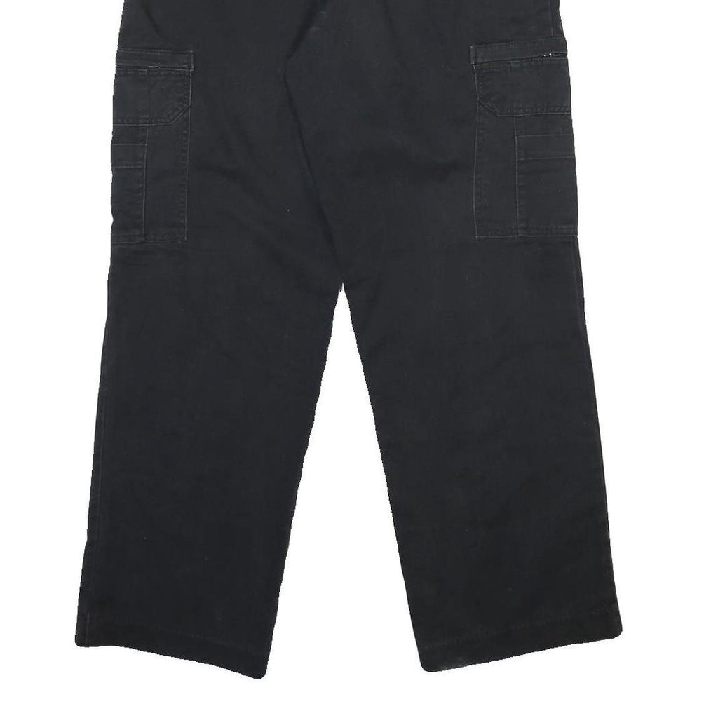 DICKIES Mens Black Cotton Blend Regular Fit Button Closure Trousers W34 L31