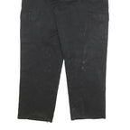 DICKIES Mens Black Cotton Blend Relaxed Cargo Trousers W36 L30 Workwear Durable