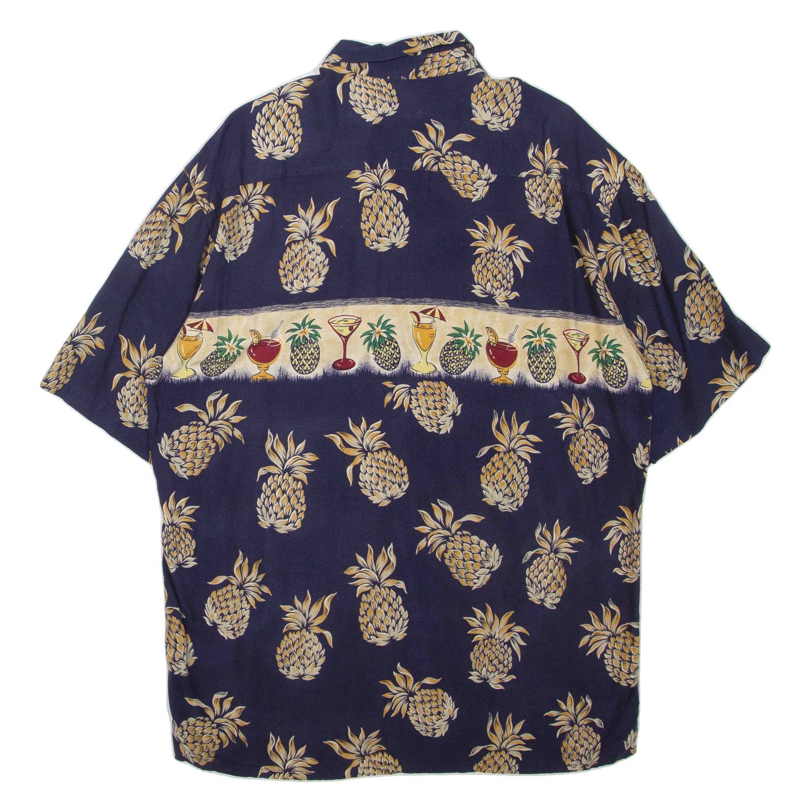 CAMPIA Pineapple Mens Hawaiian Shirt Blue L