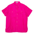 DEVILLE Womens Plain Shirt Pink Faux Silk S