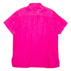 DEVILLE Womens Plain Shirt Pink Faux Silk S