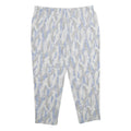 Womens Relaxed White & Light Blue Printed Casual Trousers W38 L27