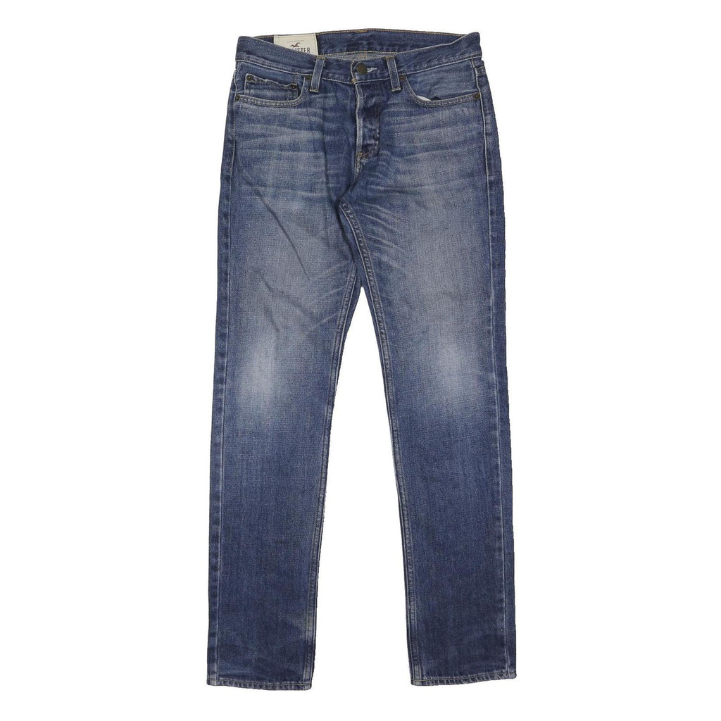 HOLLISTER Mens Jeans Blue Regular Straight Denim Medium W32 L32 Button Closure