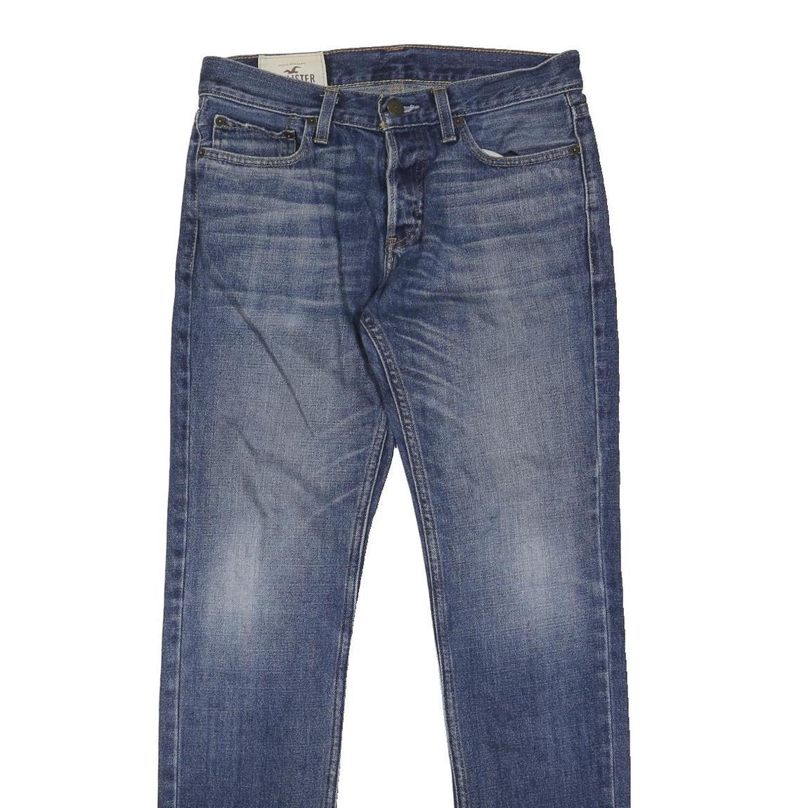 HOLLISTER Mens Jeans Blue Regular Straight Denim Medium W32 L32 Button Closure