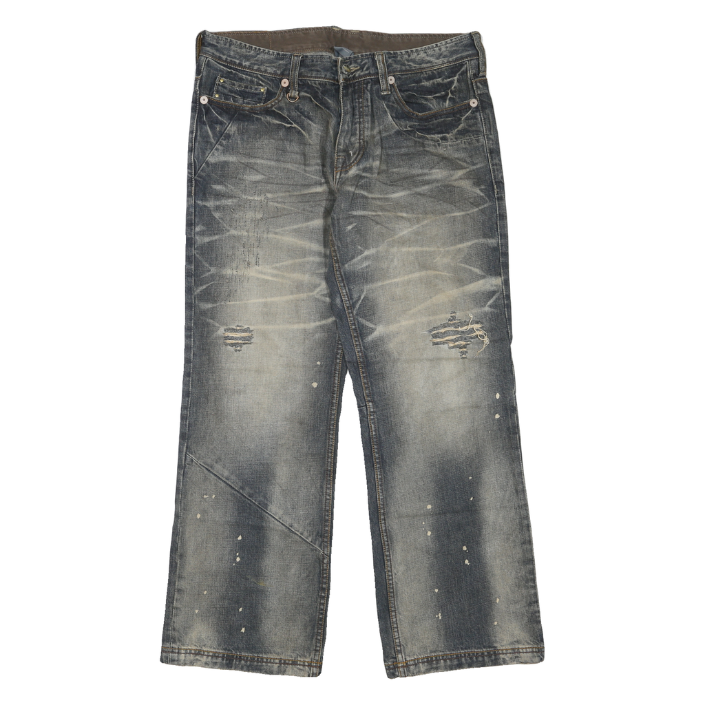 ARMANI EXCHANGE Mens Jeans Blue Regular Straight Denim Medium W34 L30 Distressed