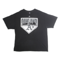 MAJESTIC Mens Black Oakland As T-Shirt 2XL Short Sleeve Crew Neck Cotton Blend
