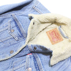 LEVI'S Womens Blue Denim Sherpa Collar Jacket S Cotton Blend Button Casual