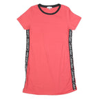 CALVIN KLEIN Womens Red & Black Cotton Blend Day Jersey Short Sleeve Dress L