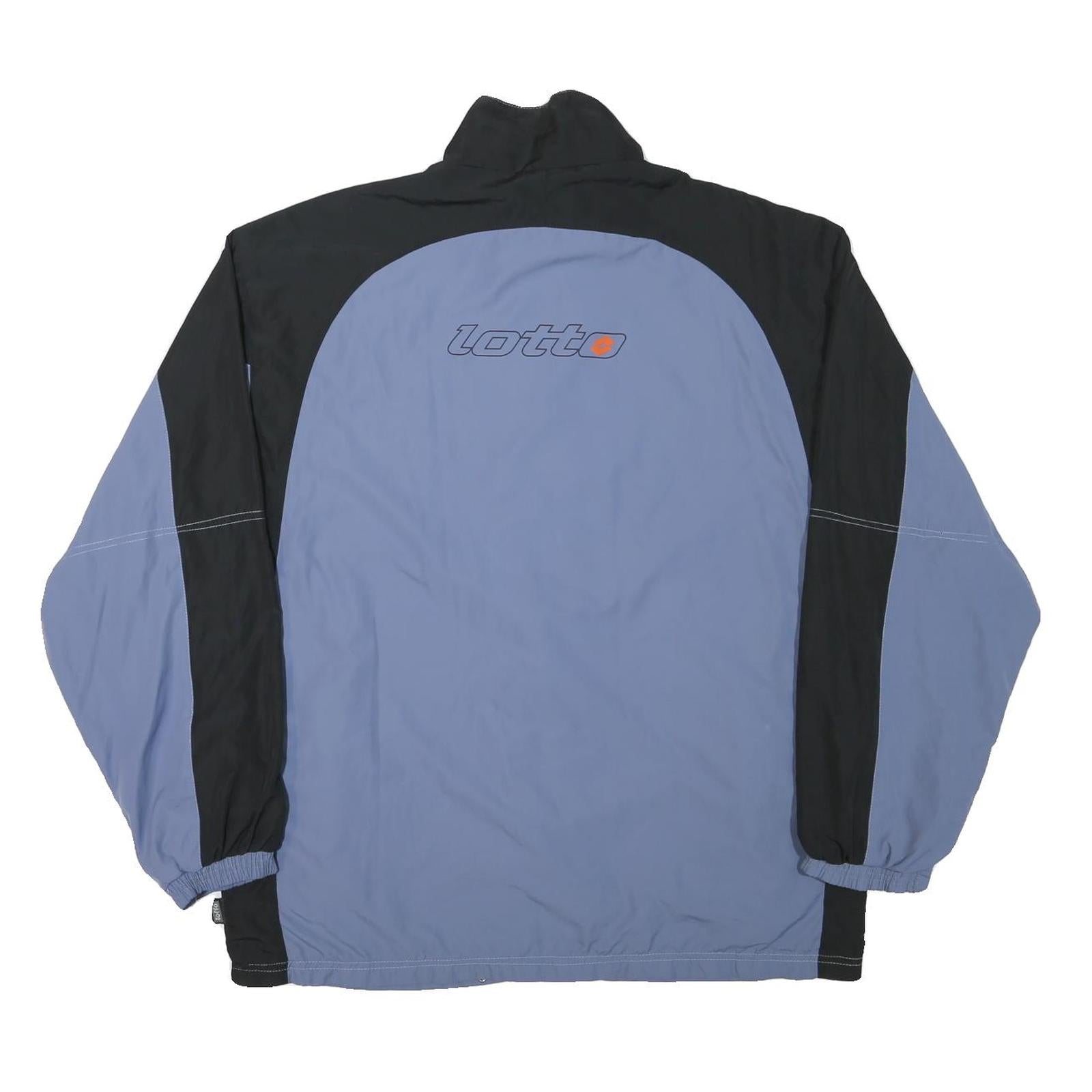 LOTTO Mens Blue & Black Zip Jacket XL Polyester Blend Plain Casual Sportswear