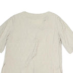 GERTRUD Womens Cream Printed Top Short Sleeve V Neck M Elegant Button Detail