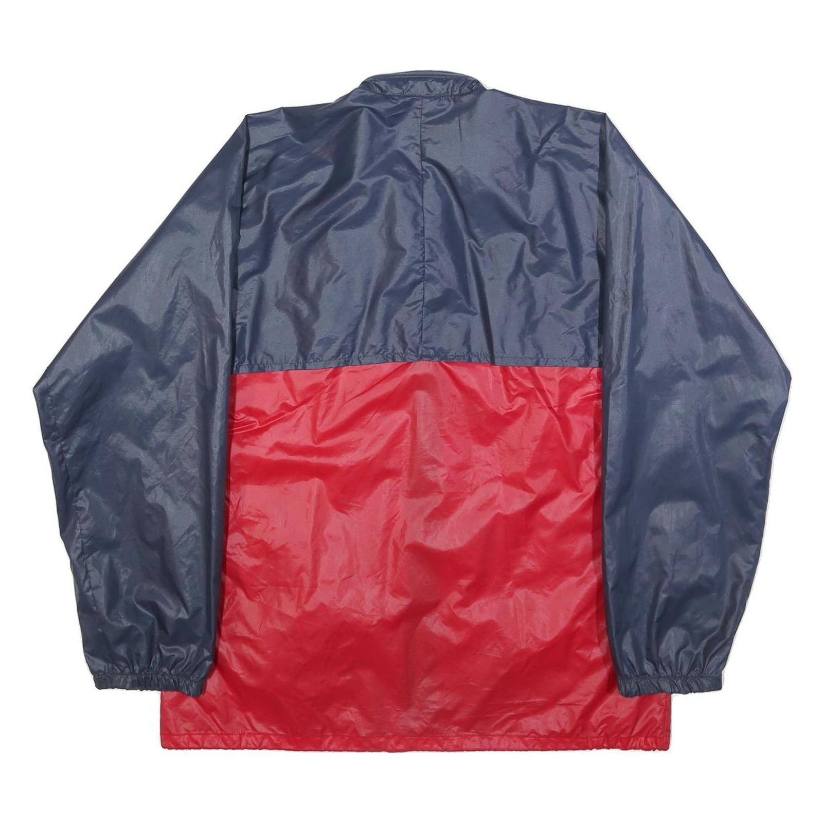 ADIDAS Vintage Mens Navy & Red Nylon Zip Jacket S Plain Lightweight Sportswear