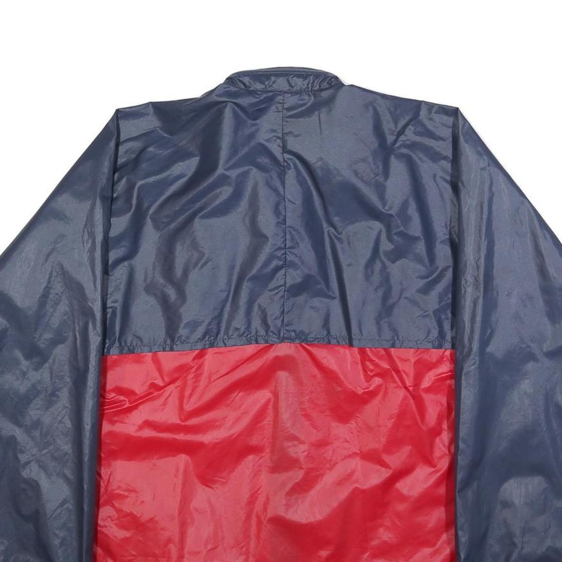 ADIDAS Vintage Mens Navy & Red Nylon Zip Jacket S Plain Lightweight Sportswear