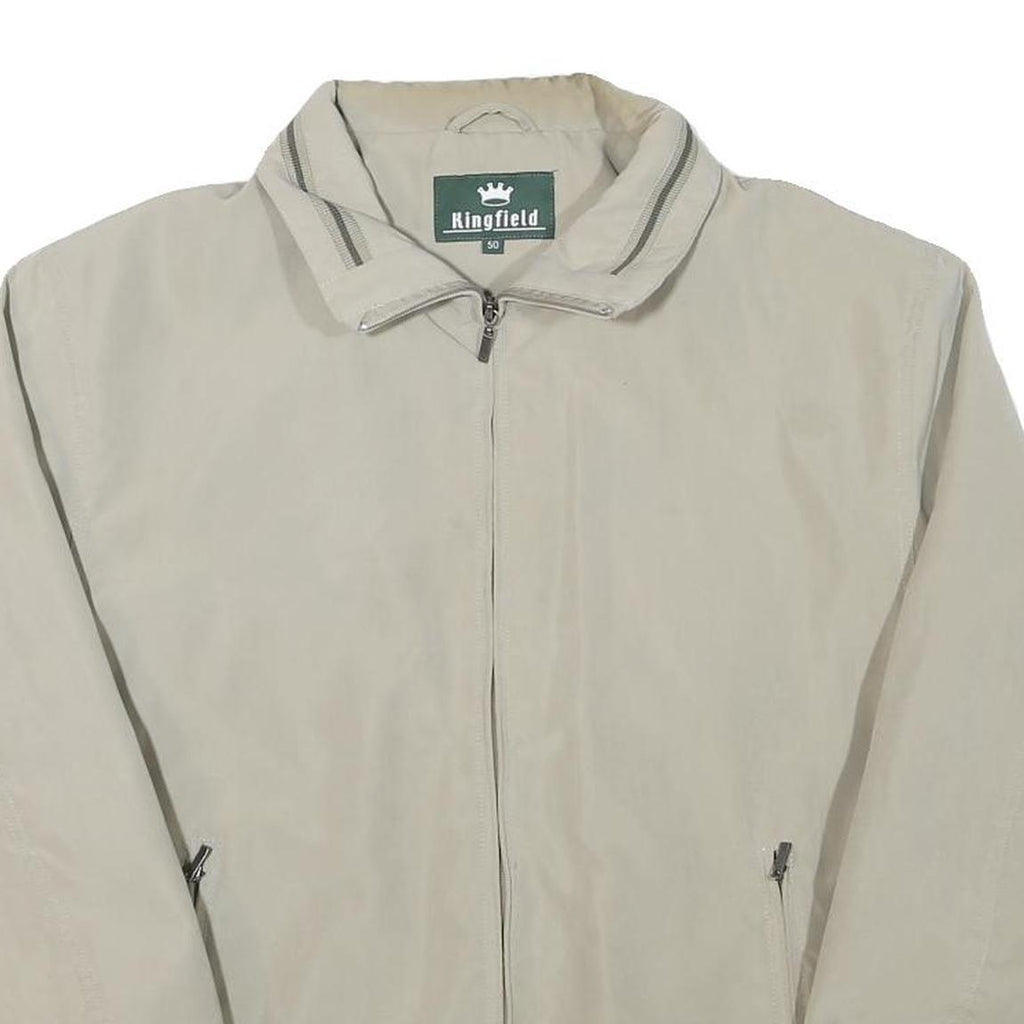 KINGFIELD Mens Beige Zip Jacket M Polyester Blend Casual Lightweight Classic