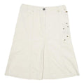 INFLUENCE Womens Cream Cotton Blend A-Line Knee Length Woven Skirt L Embroidery