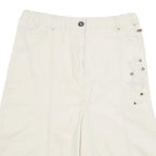 INFLUENCE Womens Cream Cotton Blend A-Line Knee Length Woven Skirt L Embroidery