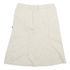 INFLUENCE Womens Cream Cotton Blend A-Line Knee Length Woven Skirt L Embroidery