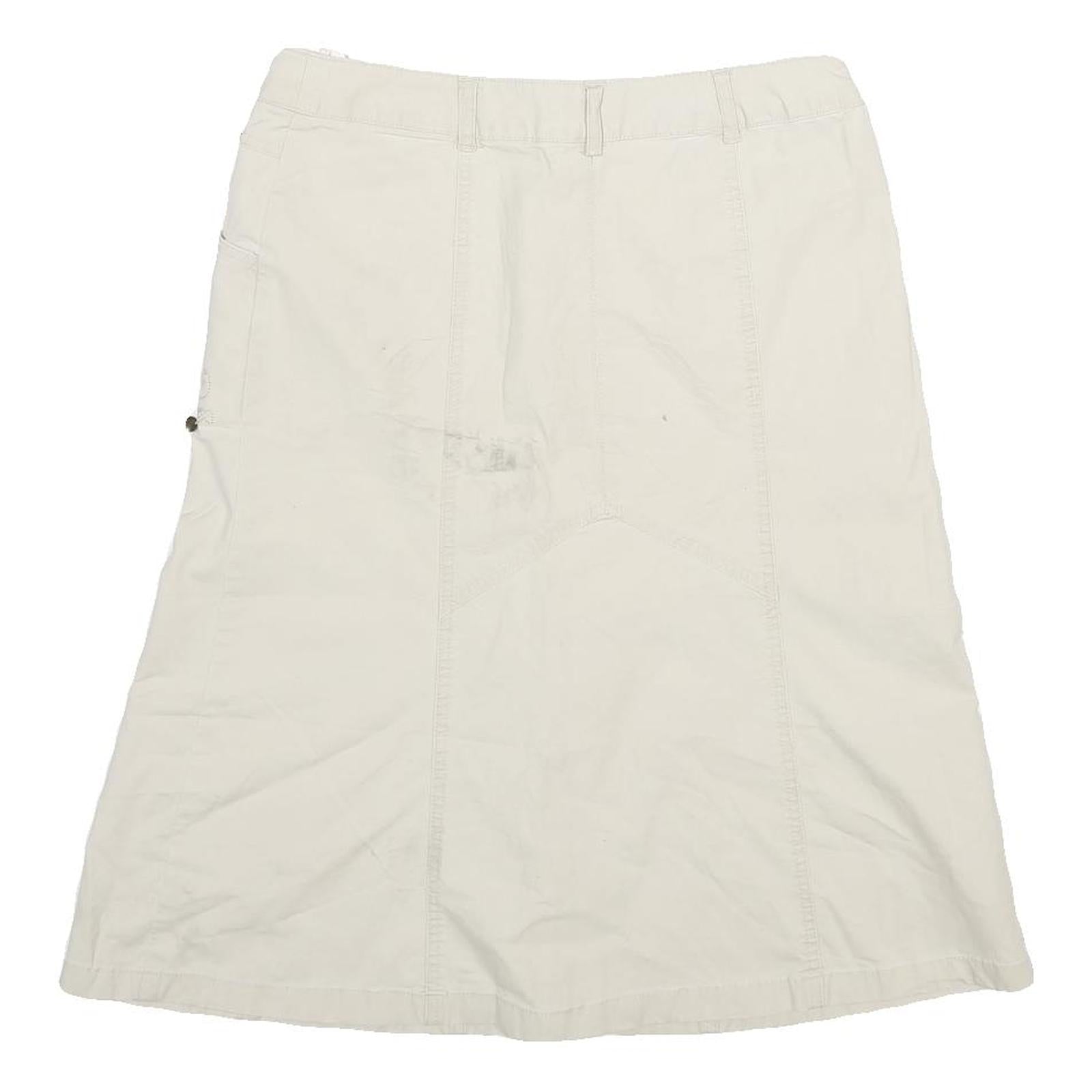 INFLUENCE Womens Cream Cotton Blend A-Line Knee Length Woven Skirt L Embroidery