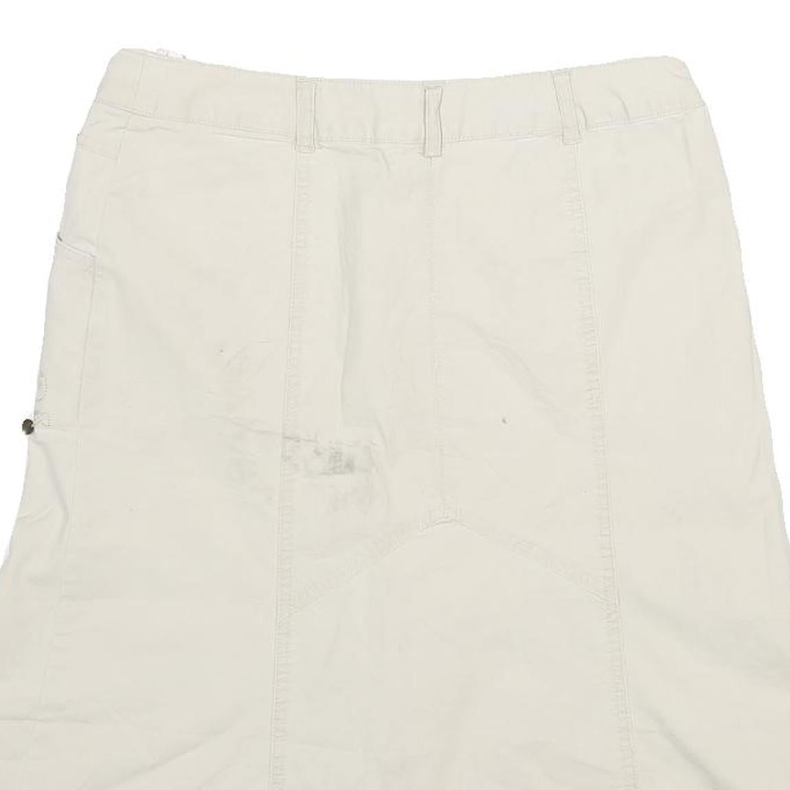 INFLUENCE Womens Cream Cotton Blend A-Line Knee Length Woven Skirt L Embroidery