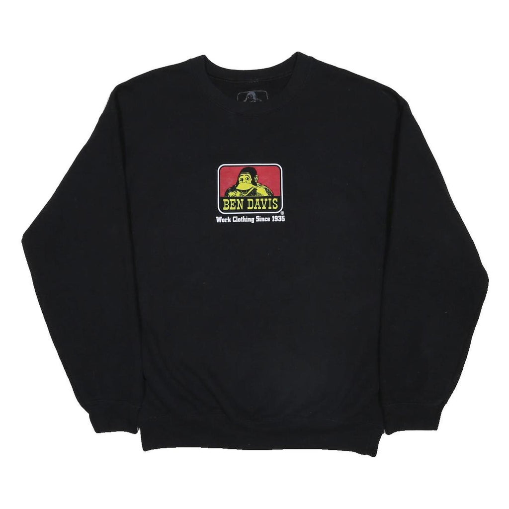 BEN DAVIS Mens Black Sweatshirt Crew Neck M Work Clothing Since 1935 Logo