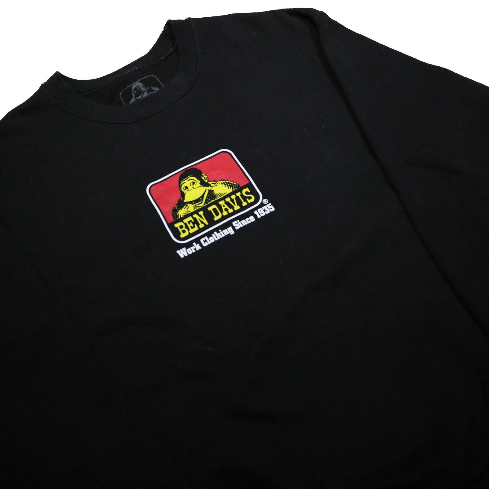 BEN DAVIS Mens Black Sweatshirt Crew Neck M Work Clothing Since 1935 Logo