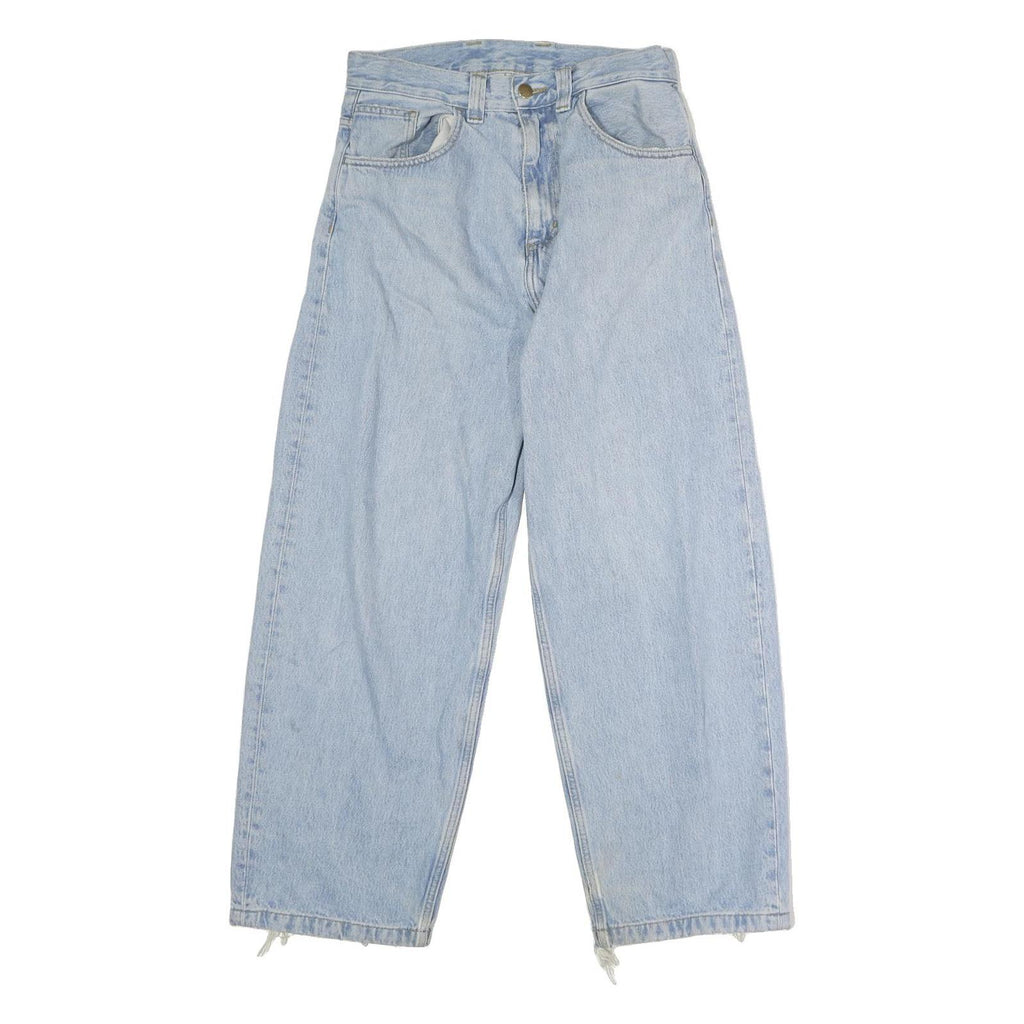 CARHARTT Mens Jeans Light Blue Regular Straight Denim W28 L26 Zip Casual Wear