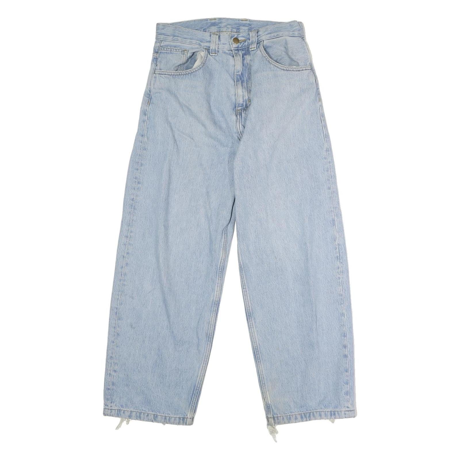 CARHARTT Mens Jeans Light Blue Regular Straight Denim W28 L26 Zip Casual Wear