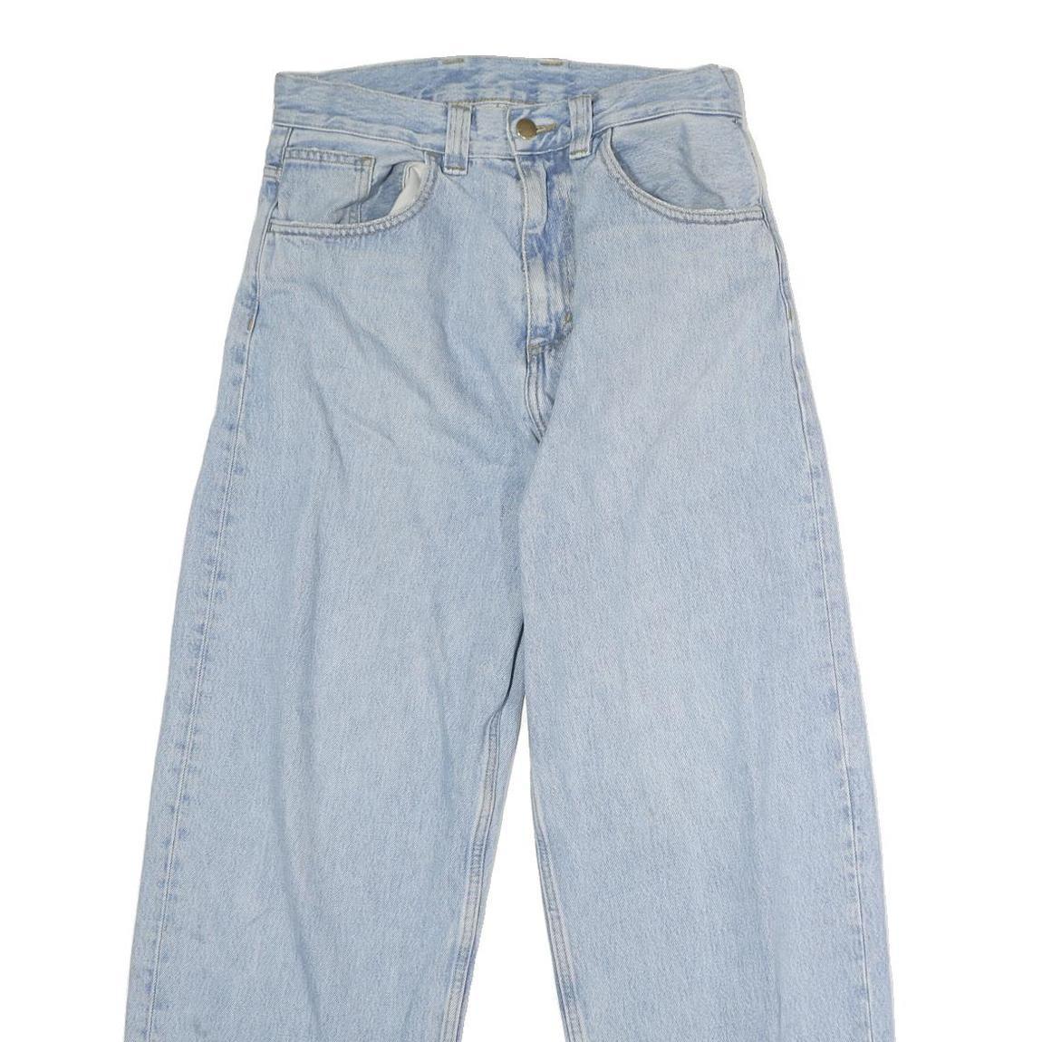 CARHARTT Mens Jeans Light Blue Regular Straight Denim W28 L26 Zip Casual Wear