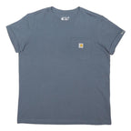 CARHARTT Womens Blue Loose Fit L Short Sleeve Crew Neck Graphic T-Shirt