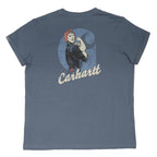CARHARTT Womens Blue Loose Fit L Short Sleeve Crew Neck Graphic T-Shirt