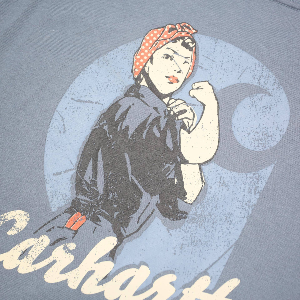 CARHARTT Womens Blue Loose Fit L Short Sleeve Crew Neck Graphic T-Shirt