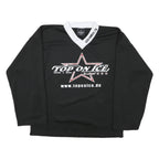 Mens Black & White Top On Ice Graphic Long Sleeve V-Neck Sports T-Shirt L
