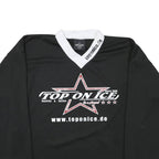 Mens Black & White Top On Ice Graphic Long Sleeve V-Neck Sports T-Shirt L