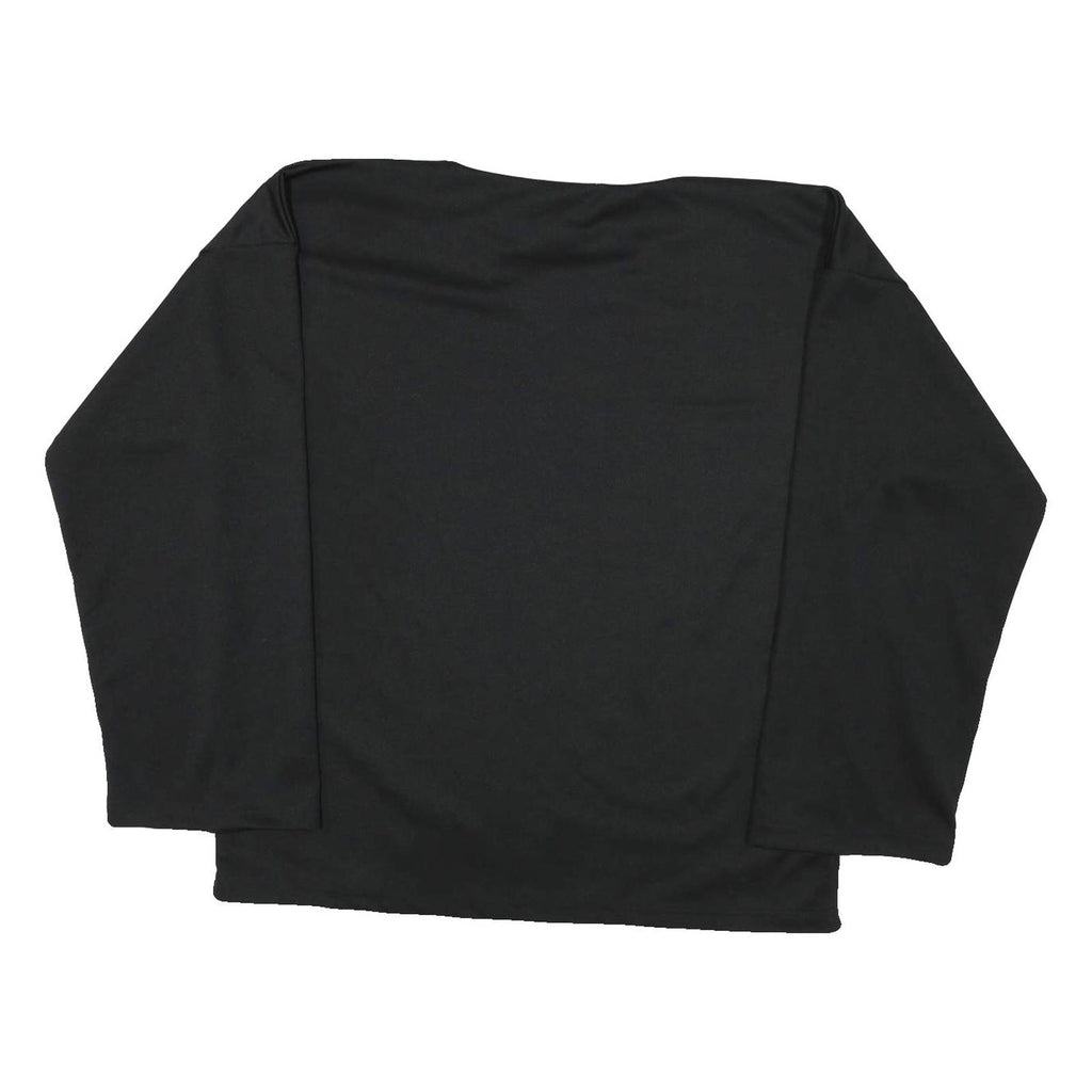 Mens Black & White Top On Ice Graphic Long Sleeve V-Neck Sports T-Shirt L