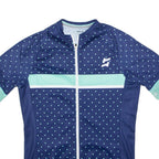 STOKE Full Zip Cycling Mens Jersey Blue High Neck M